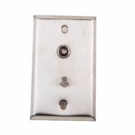 ANACOM MEDTEK Wall Plate - Single Gang Stainless, 1/4" 2 Circuit Socket w/ Lead S1813-00